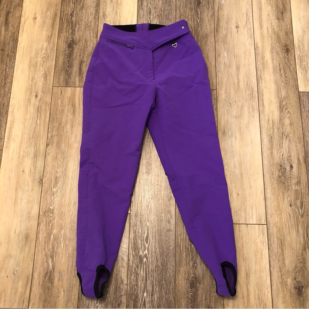 OBERMEYER Women's Vintage Purple Ski Stirrups Pants Size 10R EUC!!